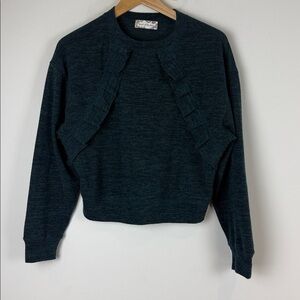 Band of the Free Green/Blue Ruffled Sweater